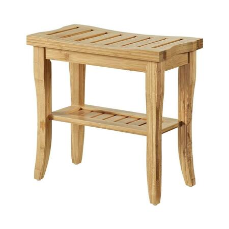 LINON 18.5 in. Backless Bamboo Stool 980207NAT01U